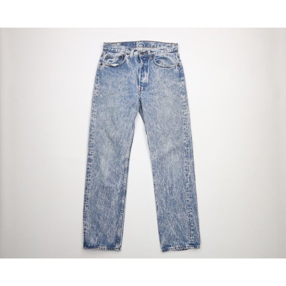 Vintage 80s Levis 501xx 31x32 Acid Wash Original Fit Button Fly Denim Jeans USA